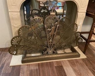 $100 Fan fireplace mantel piece - $40 for fireplace guard 
