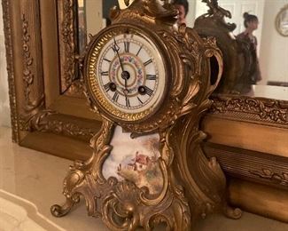 $195 Mantel Clock with porcelain as-is