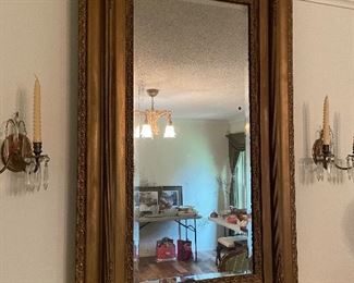 $90 Tall mantel mirror gilded 