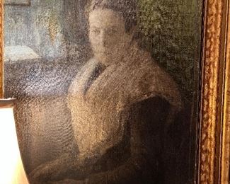 $195 Old lady portrait signed 