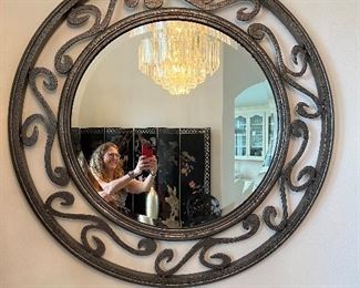 12 - $150 46" round mirror metal