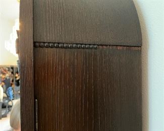 16 - $595 	1910's German Hamburg tall case clock works in place 79x20x 11		
