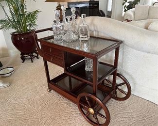18 - $345 	Rosewood tea cart 30Tx32Wx18		