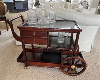 18 - $345 	Rosewood tea cart 30Tx32Wx18		