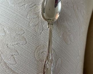 21 - $595 	Sheffield England dinnerware silver plated in table 22x30x19	