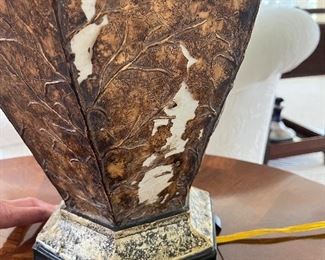 29 - $70 	Pair of composite lamps 35x23 (both slight damage see pics)	