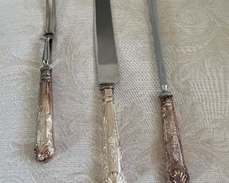 21 - $595 	Sheffield England dinnerware silver plated in table 22x30x19	