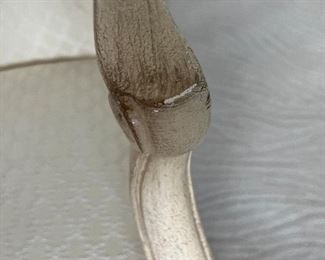 39 - $1,095 	Glass bevel (1/2") dining top 29Hx86Lx46W with 2 cream armchairs 42Tx25W & 4 chairs SOLD as a set 			
