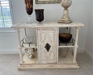 41 - $225 	Little sideboard cream faux painted 30x46x20	