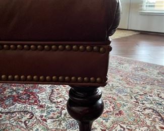 $375 	Leather square ottoman on casters 16x36x36		

