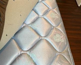 70 - $500 	King size bed headboard 43T with canopy 106"H with mattress & 3" foam 	