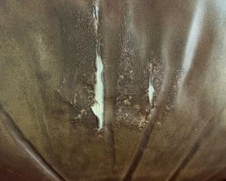 77 - $175 	Double recliner vegan leather 33"Hx 88Lx 39"W - As is 		
