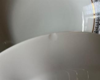 98 - $295 	Sango Spanish Lace, white black and gold rim - 89 pieces 