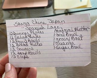 98 - $295 	Sango Spanish Lace, white black and gold rim - 89 pieces 