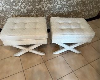 52 - $120 	Pair of 80's small stools 18Hx21Lx16D		
