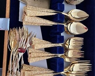 $250 - Bestecke Solingen by Cosmos Gold ware dinner ware 60's MCM