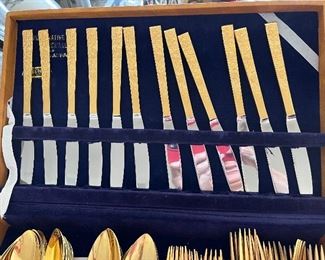 $250 - Bestecke Solingen by Cosmos Gold ware dinner ware 60's MCM