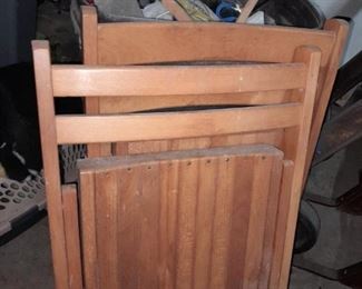 Vintage Wooden Folding Chairs