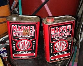 Antique Marvel Mystery Oil Cans