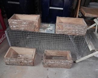 Animal Cage & Tree Log Planters