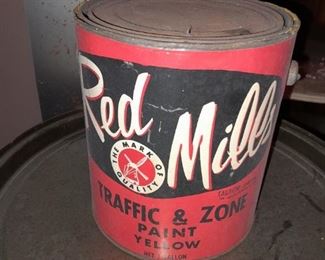 Vintage Red Mills Yellow Traffic Paint