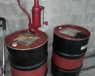 Vintage Oil Drum W/ Pump