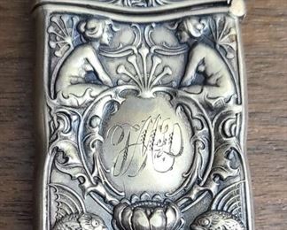 Antique sterling silver match safe