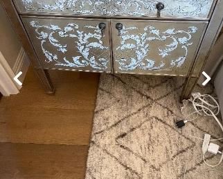 Pair of these frosted silver French revival bed side tables