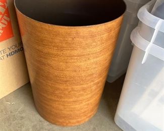 Wooden trash can