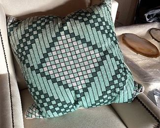 Embroidered pillows for the Rug Company