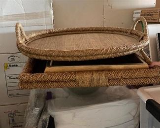Large Woven trays and wooden ones too