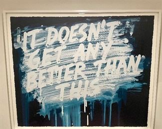 It Doesn't Get Any Better Than This by Mel Bochner Framed it's 58.5" X 49" tall  Please Dm for price WILL NOT BE 1/2 PRICE