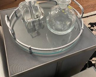 vintage tray and decanters