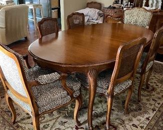 Fabulous maximalist dining table
With leopard print upholstery- can sell chairs separately