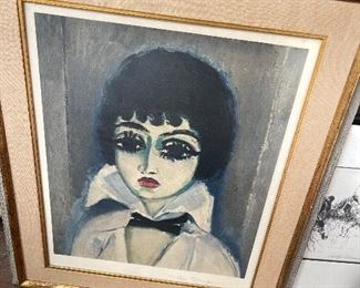 Kees Van Dongen Color Lithograph 18.5 X 15.5" Portrait une Foulard Noir