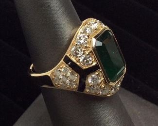 18KT GOLD EMERALD & DIAMOND RING 5.26ct EMERALD 1.83ct DIAMONDS 10.5g, SIZE 7, GGA APPRAISAL $23,720,