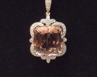 14KT ROSE GOLD MORGANITE & DIAMOND