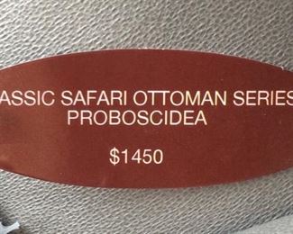 JOSHUA STEINBERG ‘PROBOSCIDEA’ CLASSIC SAFARI ELEPHANT OTTOMAN, NEW
