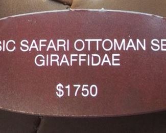 JOSHUA STEINBERG ‘GIRAFFIDAE’ CLASSIC SAFARI GIRAFFE OTTOMAN, NEW