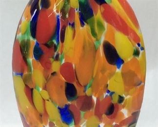 MULTICOLORED ART GLASS VASE