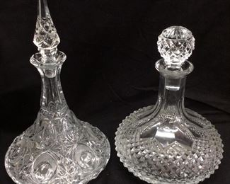 (2) GLASS SHIP DECANTERS