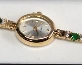 VTG. QUARTZ WATCH, NATURE GREEN JADE