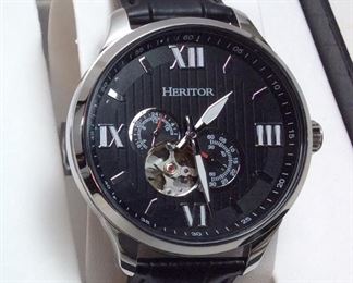 HERITOR AUTOMATIC HARDING SEMI SKELETON WATCH, NEW