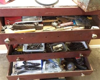 8 DRAWER TOOL BOX w TOOLS & 2 TOOLBOXES