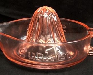 VTG. SUNKIST PINK GLASS JUICER