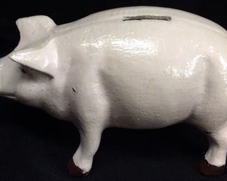 VTG. PINK CAST IRON PIGGY BANK