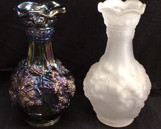 (2) VTG. IMPERIAL GLASS LOGANBERRY VASES