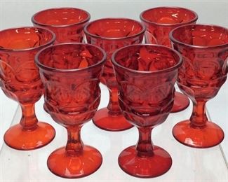 7 PIECE SET OF FOSTORIA ARGUS RUBY