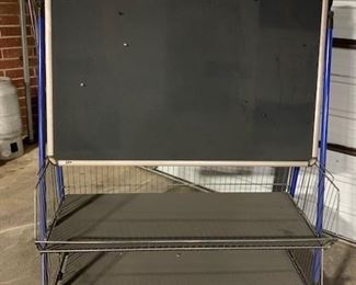 ROLLING CART w BULLETIN BOARD