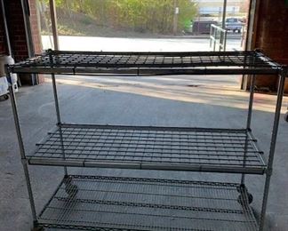 METAL ROLLING CART WIRE SHELVES